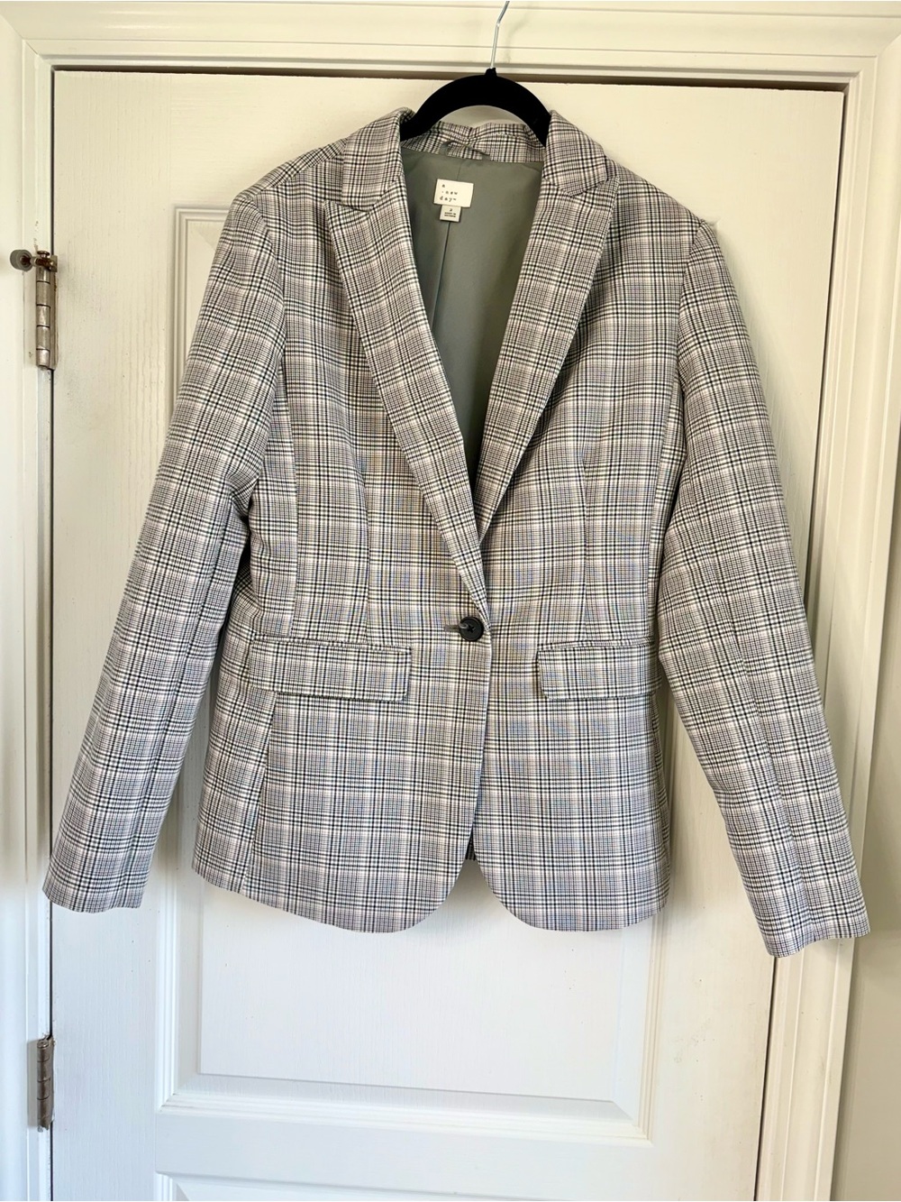 NWOT “a new day” Gray Plaid One-Button Blazer